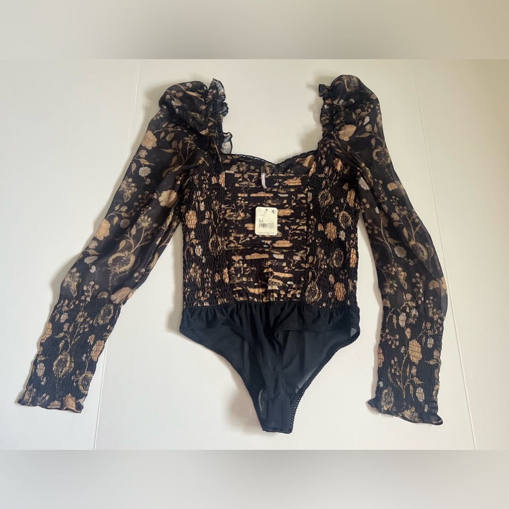 NWT Free People Intimately Free Brunch Date Bodysuit SZ XS 🖤✨ - Picture 9 of 14